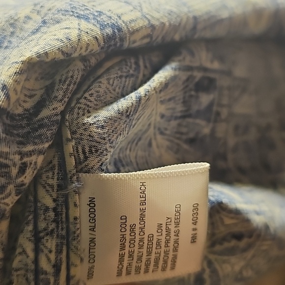 Mens Haggar Blue Print Patterned Short Sleeve Shirt Medium - Picture 5 of 5